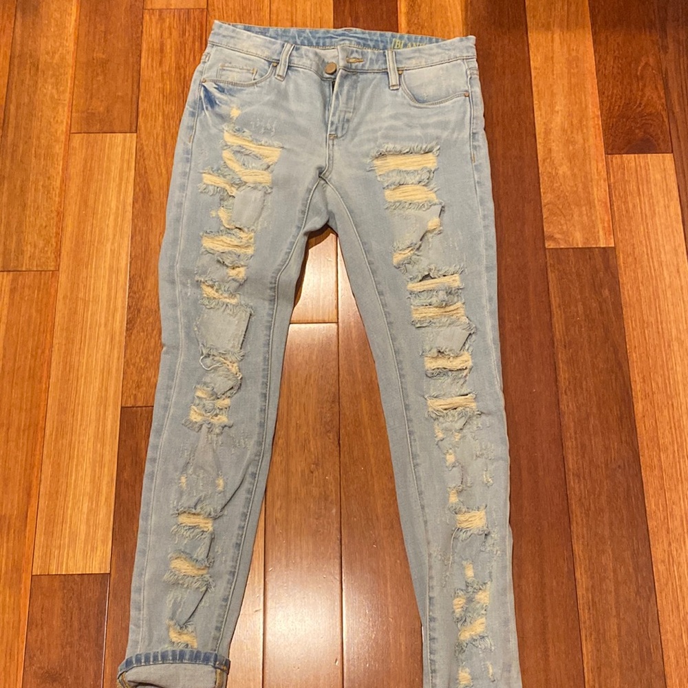 ripped blue jeans